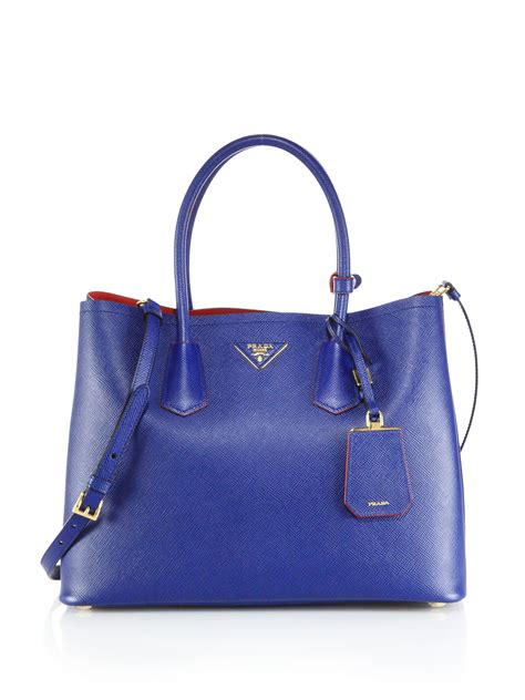 prada double saffiano blue|Prada Double Saffiano Leather Tote Bag .